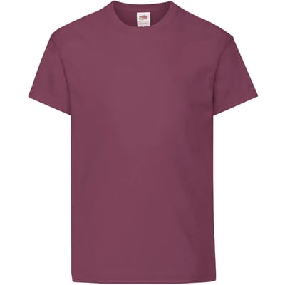 Fruit of the Loom T-shirt Kinderen maat 128 (7-8) 100% Katoen 5 stuks (Bordeaux)