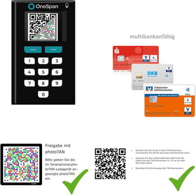 TAN Generator - ChipTAN QR Apparaat - Veilig Bankieren - Hybride Functionaliteit - 10x5x2 cm - Zwart