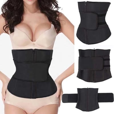 LOUZIR  'Waist Plus' sport waisttrainer - Neopreen- nylon 7 stalen baleinen - Afslank Band- corset- Buik Korset Belt -maat S