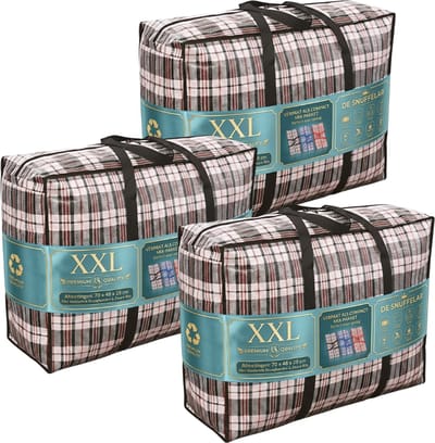 Opbergtas - 3 Stuks - Premium Opbergtassen - Mix Kleur - 70x55x25 - Verhuistas - Big shopper - Vakantie tas - Reistas - Groot