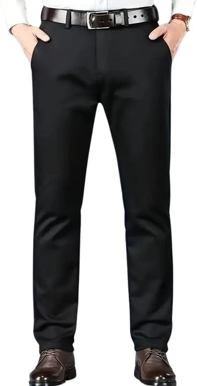 Livano Pantalon Heren - Chino - Golfbroek - Nette Broek - Elastische Tailleband - Volwassenen - Zwart - 44