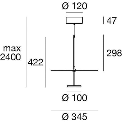 Linea Light LED hanglamp Stilo_P, zwart, Ø 35 cm, IP40