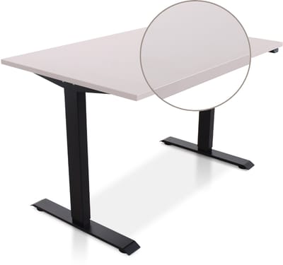 Lineaflex MRC EASY Zit-Sta Bureau – Elektrisch Verstelbaar – 120x80 cm – Blad Sand Grey – Zwart Frame – Inclusief Stekkerdoos & Kabelklemmen