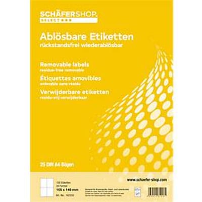Schäfer Shop Select Universele etiketten, verwijderbaar 105 x 148 mm, 100 stuks