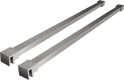 Wiesbaden Slim set stabilisatiestangen 120 cm voor vrijstaande inloopdouches geborsteld staal