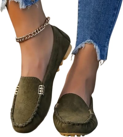 Bovista Loafers Dames - Met Hak - Damesschoenen - Instappers - Olijfgroen - Maat 36