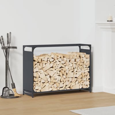 vidaXL - Brandhoutrek - 90x28x65 - cm - koudgewalst - staal - antracietkleurig