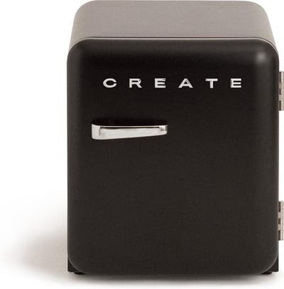 CREATE - Koelkast in retrostijl - Zwart - Handvat Zilver - FRIDGE RETRO 48L