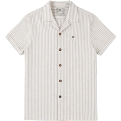 Gabbiano Blouse korte mouw met streepdessin ecru dessin