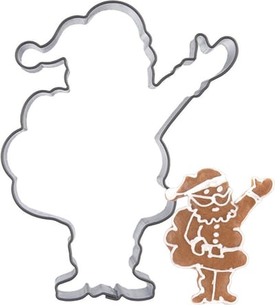 Koekjessnijder Edelstaal Kerstman 7,3 cm - Vormen - Uitsteekvorm - Cookie - Cutter - Uitsteekvormpjes - Koekjes - Bakken
