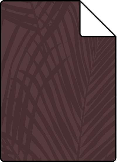 Proefstaal ESTAhome behang palmbladeren aubergine paars - 26.5 x 21 cm - 131217-S