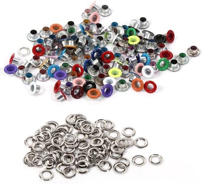 4mm Eyelets Set van 100 Stuks, Aluminium Oogjes in Diverse Kleuren voor Kleding, Tassen en Creatieve DIY Projecten