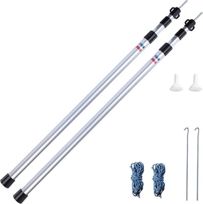 Telescoopstangen Aluminium Set van 2 (90-230 cm) - Verstelbare Tarpstokken voor Tenten en Luifels