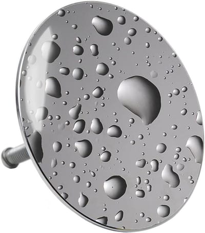 Badkuipstop Dewdrop - Afvoerstop Bad - Water Dicht Houden - Dekt Compleet Af - Standaard Maat - Zwart