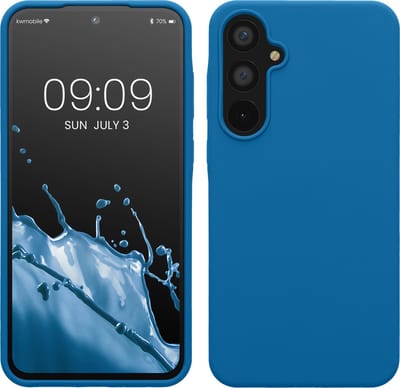 kwmobile telefoonhoesje geschikt voor Samsung Galaxy A55 5G - Hoesje met siliconen coating - Smartphone case in rifblauw