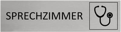 CombiCraft Aluminium Deurbordje "Sprechzimmer " 165x45mm met tape