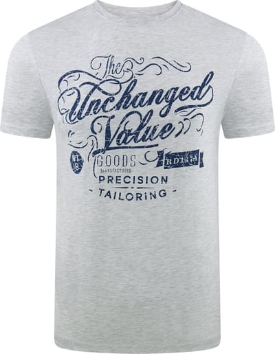 riverso Heren T-Shirt RIVLeon regular fit Grijs S Ronde Hals Volwassenen - gemaakt van 100% katoen