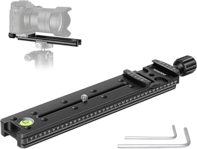 Professionele 200mm Nodal Slide Rail met Snelle Ontgrendeling voor Camera's - Arca Swiss Compatibel, Stabiele Bevestiging en Precisie Instellingen