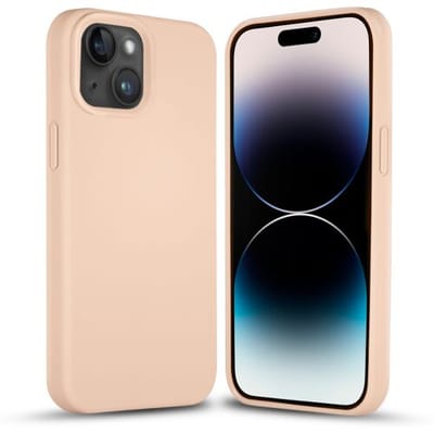 Coverzs Solid silicone case geschikt voor Apple iPhone 14 (zacht roze) - iPhone 14 hoesje roze - iPhone 14 case geschikt voor Apple - Luxe siliconen hoesje met 3-laags bescherming