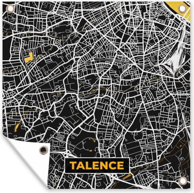 Tuin poster Frankrijk – Plattegrond – Talence - Stadskaart - Kaart - 200x200 cm - Tuindoek