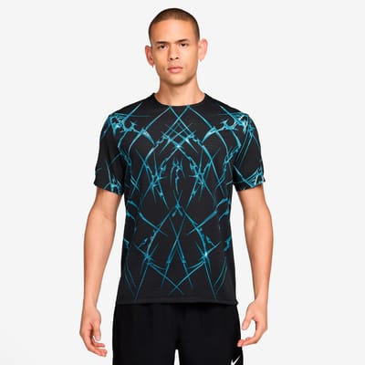 Nike Dri-FIT ADV hardlooptop met korte mouwen en print voor heren AeroSwift - Zwart- Heren, Zwart M