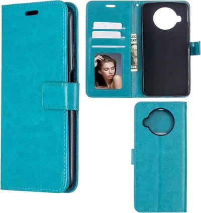 LuxeBass Hoesje geschikt voor Xiaomi Mi 10T Lite - Boekhoesje met kaartvakken - Turquoise gsm hoesje - telefoonhoes - telefoonhoesjes