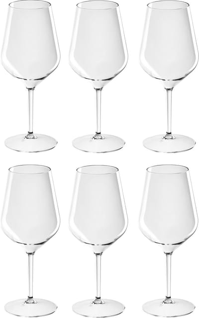 Santex Wijnglas - onbreekbaar kunststof - 6x - 47 cl - 470 ml - witte en rode wijn glazen