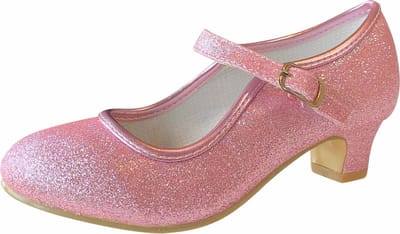 Spaanse Prinsessen schoenen roze glitter maat 25 - binnenmaat 16,5 cm - verkleed schoenen speelgoed schoenen