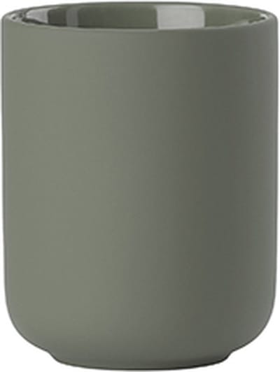 Zone Denmark Ume Tandenborstelbeker - Beker voor Tandenborstels - Tandenborstelhouder - Toilet & Badkamer Accessoires - 10,3 x 8,3 cm - Olive Green (groen)