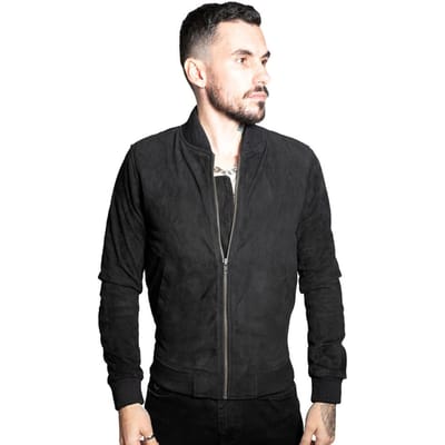 Heren retro geit suède varsity lederen bomberjack-Athene