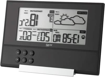 Draadloos Weerstation - Weersvoorspeller Buiten - Weer Monitoren - Extra Plat Design - 9.5 mm - Zwart
