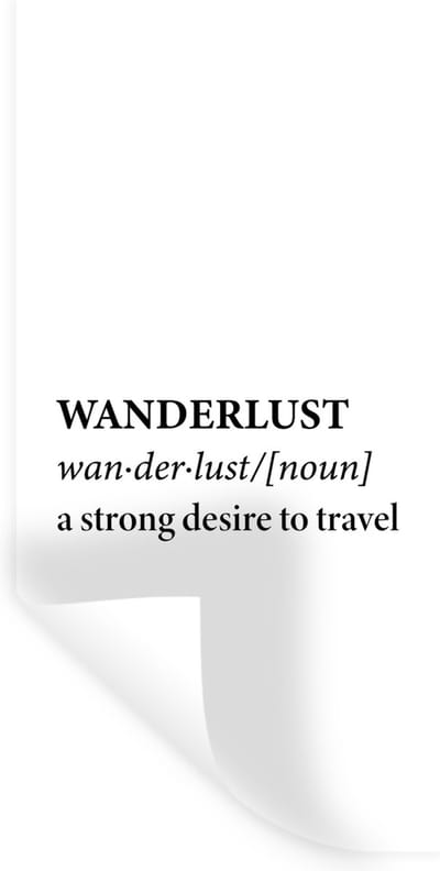 Muurstickers - Sticker Folie - Spreuken - Quotes - A strong desire to travel - Wanderlust - 40x80 cm - Plakfolie - Muurstickers Kinderkamer - Zelfklevend Behang - Zelfklevend behangpapier - Stickerfolie