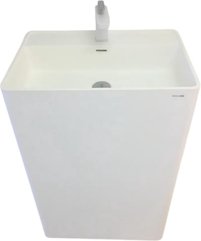Wastafel vrijstaand Cube 60x42cm Solid Surface mat wit