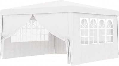 Partytent met zijwanden - Tuinpaviljoen feesttent - Buitenfeesten organiseren - UV- en waterbestendig - 4 x 4 meter - Wit