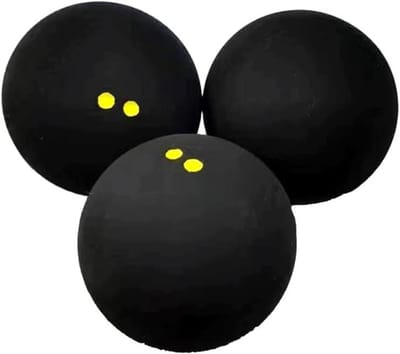 Squash Ballen Set - Sport Ballen - Wedstrijd Training - Dubbele Gele Stippen - 3 Stuks - Zwart