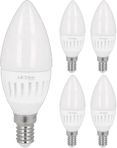 LED line PRIME LED Kaarslamp C37 E14 - 5W (vervangt 60W) - 700lm - Ø37mm - 230V - Energiezuinig - 5 stuks