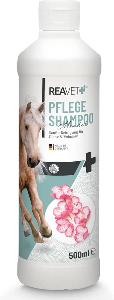 ReaVET - Amandel Shampoo voor paarden (500ml) | pH-neutrale reiniging en verzorging | Makkelijk kammen zonder klitten | Natuurlijke amandelgeur
