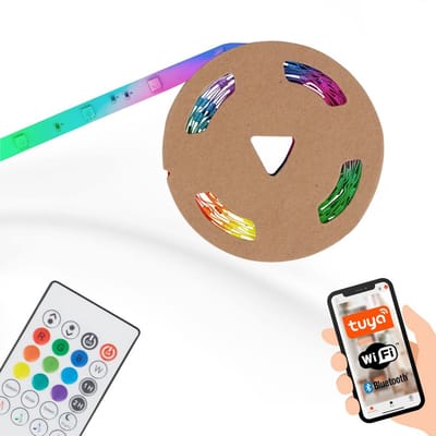Briloner Leuchten MAGIC SMART - LED strips - 2313150 - RGBIC Digitale kleuren - Muzieksensor - App control - Incl. afstandsbediening - 500 x 1 cm