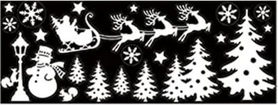 Anna's Collection Kerst raamstickers Bomen - vel van 34 x 28 cm - raamdecoratie - kerstversiering
