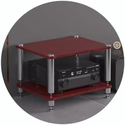 AV-plank - Hifi-rek Mediakast - Audio-apparatuur Organiseren - Schokabsorberende Voeten - 2-4 niveaus - Rood