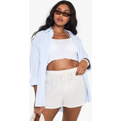 boohoo Dames Plus kaasdoek strandshorts | Ecru | Maat: 26