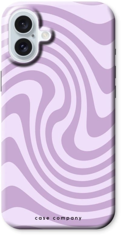 Case Company® - Hoesje geschikt voor iPhone 16 Plus hoesje - Swirl Paars - Tough Case - Maximale Bescherming alle Kanten en Schermrand