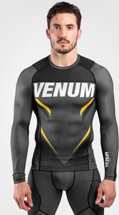 Venum ONE FC Impact Rashguard L/S Grijs Geel - M