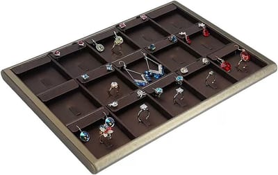 Sieraden Organizer - Opbergbakjes - Sieraden Opbergen - 15 Vakjes - 35 x 25 cm - Zwart