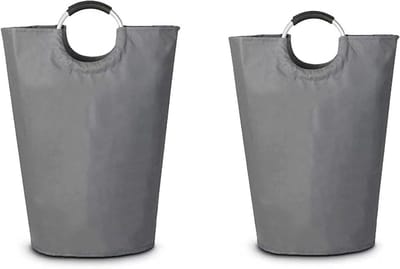 Grote Vouwbare Wasmand 82L/90L met Eenvoudige Handvatten voor Badkamer, Reizen en Studenten - Duurzaam Textiel voor Kleding en Speelgoed, Donkerblauw