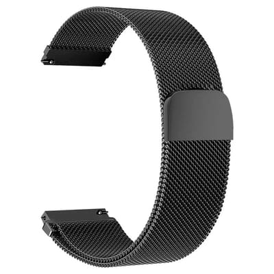 20mm Universeel RVS horlogeband Mesh Milanese Lus (Zwart) voor Smartwatch en voor een regulier horloge zoals Casio Rolex Seiko Tudor Pagani Homage etc