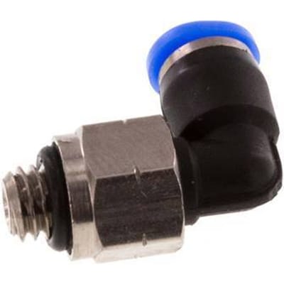 1/8'' x UNF 10-32 90 graden L-verbinding Messing/PBT Insteekfitting Draaibaar NBR [2 Stuks]