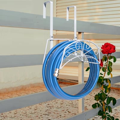 Tuinslanghouder voor Uitbreidbare Slang - Heavy-Duty Wandmontage of Hanger (Wit)