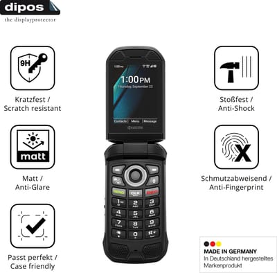 dipos – 2x Matte Pantserfolie geschikt voor Kyocera DuraXV Extreme+ | 9H Screenprotector