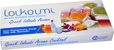 Traditionele Griekse Loukoumi met Honing – 280g | Authentieke Delicatesse met Ouzo, Granaatappel & Sinaasappel – Smaak van de Griekse Eilanden